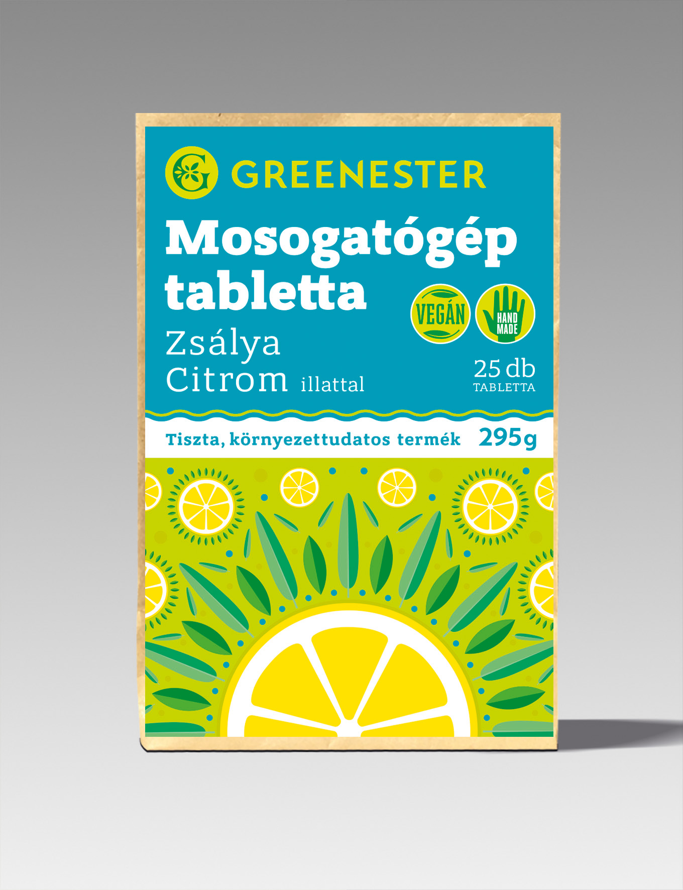 Zsálya-Citrom vegán mosogatógép tabletta csomagolása